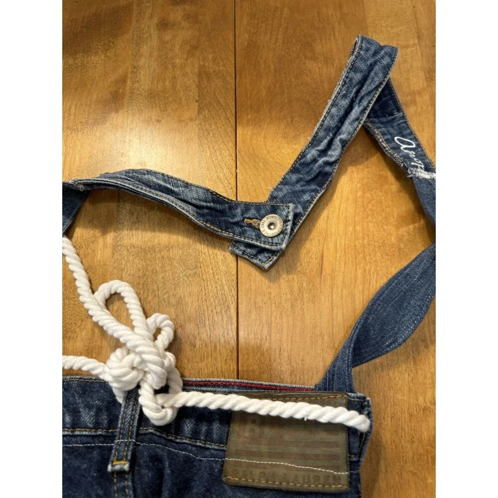 Handmade Crossbody Purse Tote Levis Lauren Denim jeans RED & White Swirl RARE